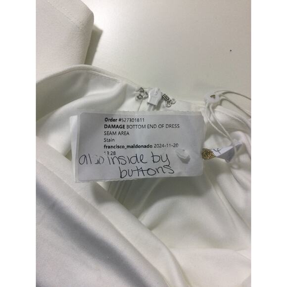 LULU'S XL Eloquent Endearment White Long Sleeve Backless Wedding Maxi Dress 0B18 - Picture 11 of 13